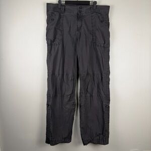 Gap Surplus Roll Up Pants Womens 14 (37x31) Gray Cargo Utility Outdoor Baggy Y2K